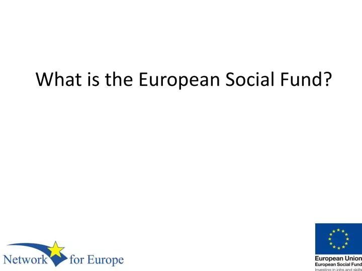 what is the european social fund