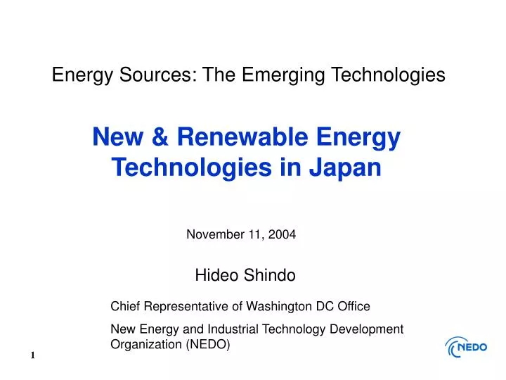 energy sources the emerging technologies