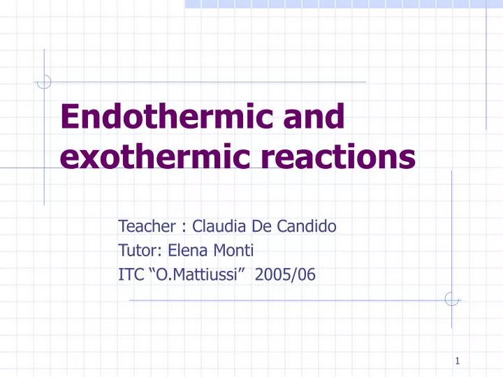 endothermic and exothermic reactions