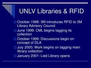 UNLV Libraries &amp; RFID