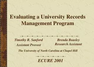 Evaluating a University Records Management Program