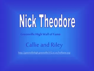 Callie and Riley greenvillehigh.greenville.k12.sc/hoffame.asp