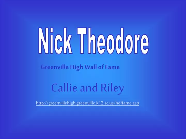 callie and riley http greenvillehigh greenville k12 sc us hoffame asp