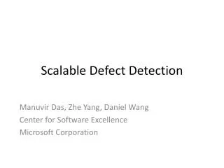 Scalable Defect Detection