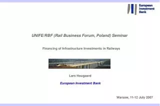 Financing of Infrastructure Investments in Railways