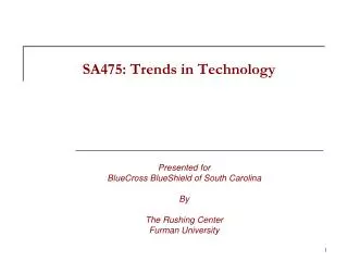 SA475: Trends in Technology