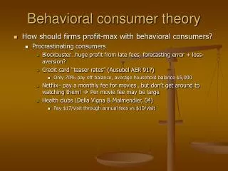 Behavioral consumer theory
