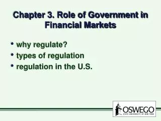 Chapter 3. Role of Government in Financial Markets