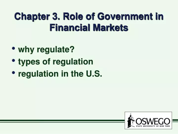 chapter 3 role of government in financial markets