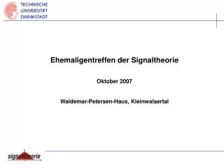 Ehemaligentreffen der Signaltheorie Oktober 2007 Waldemar-Petersen-Haus, Kleinwalsertal