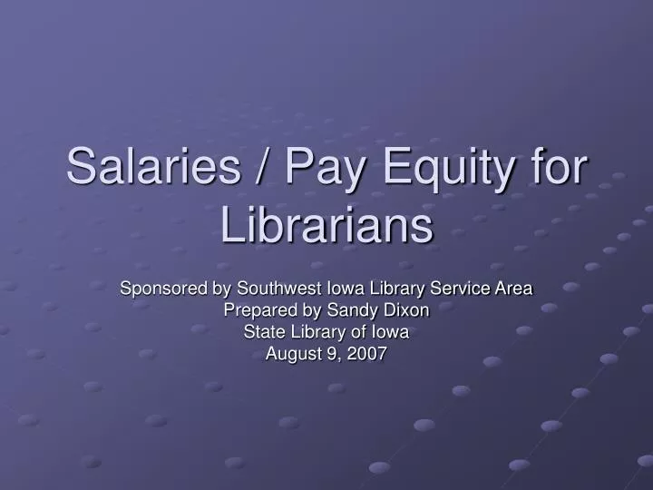 salaries pay equity for librarians
