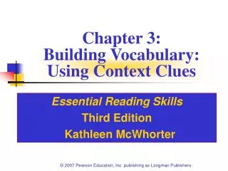 Chapter 3: Building Vocabulary: Using Context Clues