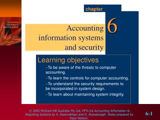 Accounting information systems and security