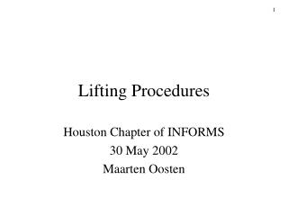 Lifting Procedures