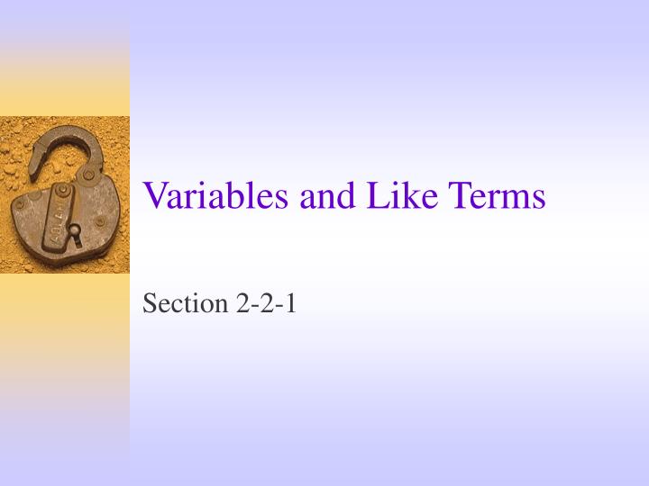 variables and like terms