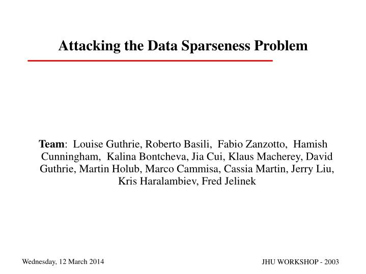 attacking the data sparseness problem