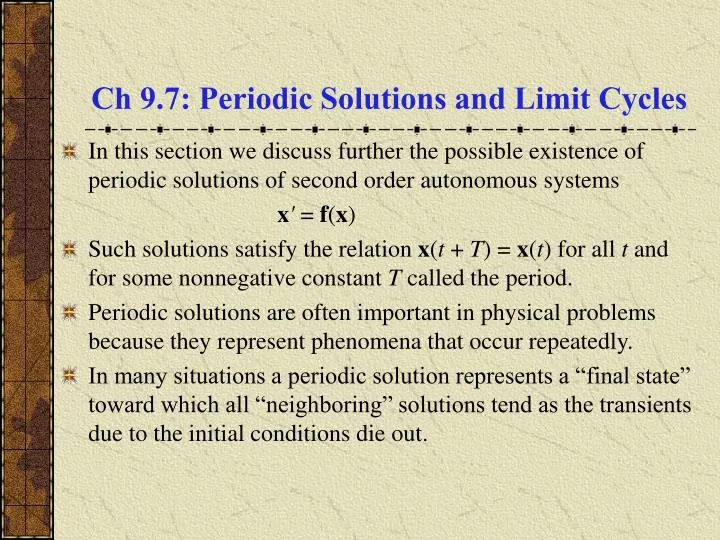 ch 9 7 periodic solutions and limit cycles