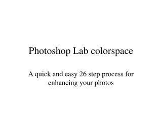 Photoshop Lab colorspace