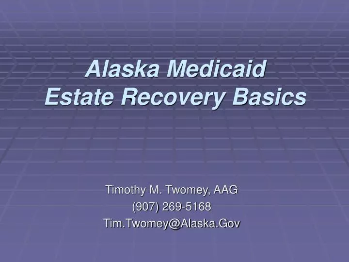 alaska medicaid estate recovery basics