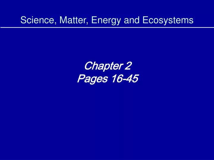 science matter energy and ecosystems