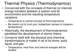 Thermal Physics (Thermodynamics)
