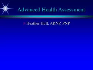 Advanced Health Assessment