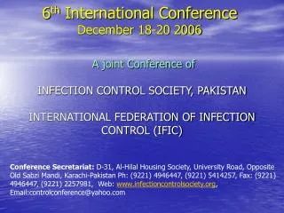 6 th International Conference December 18-20 2006