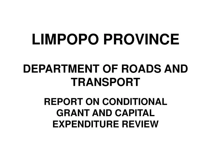 limpopo province department of roads and transport