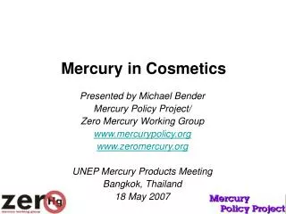 Mercury in Cosmetics