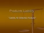 Products Liability - slide 1