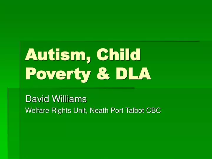 autism child poverty dla