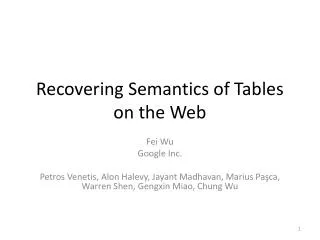 Recovering Semantics of Tables on the Web