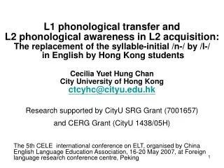 Background of the research 1.1 Psycholinguistic Approach to the studies on L2 interlanguage