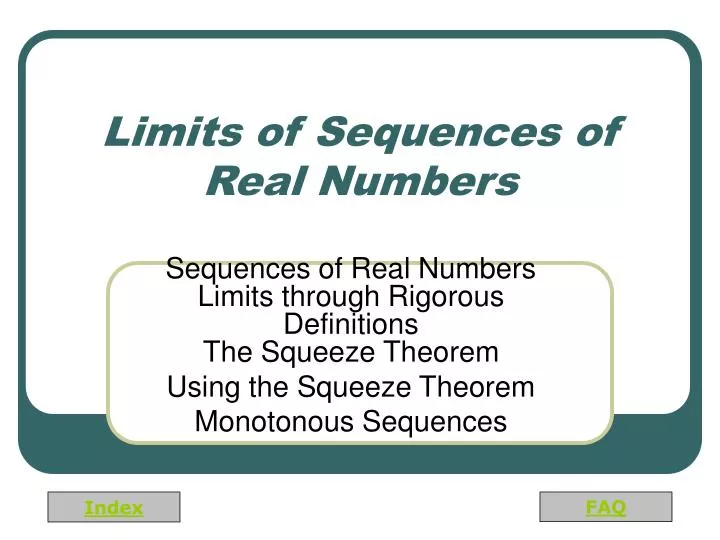 limits of sequences of real numbers