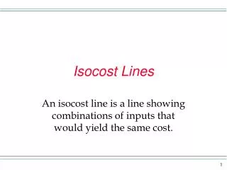 Isocost Lines