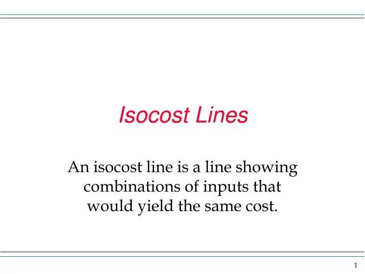 isocost lines