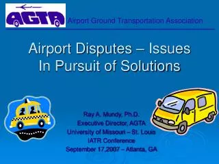 Airport Disputes – Issues In Pursuit of Solutions