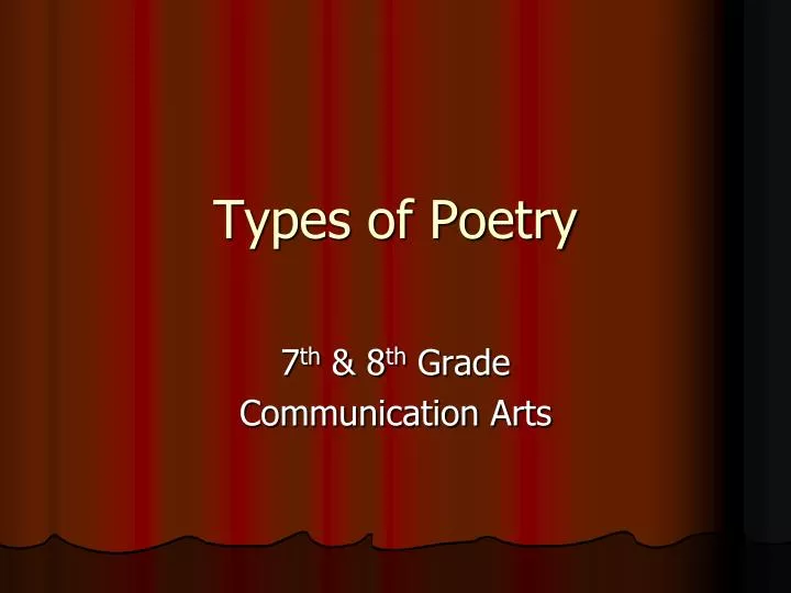 types of poetry