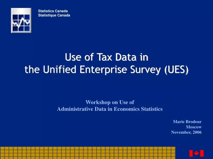 use of tax data in the unified enterprise survey ues