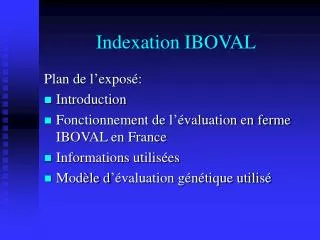 Indexation IBOVAL