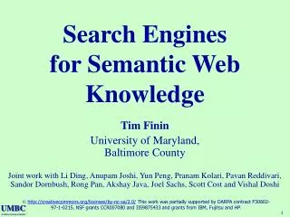 Search Engines for Semantic Web Knowledge