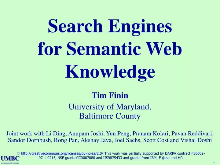 search engines for semantic web knowledge