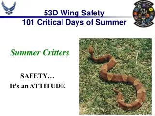 53D Wing Safety 101 Critical Days of Summer