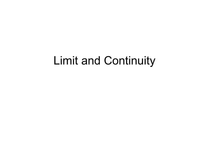 limit and continuity