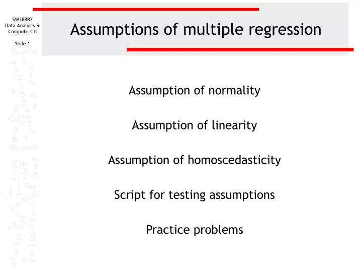 assumptions of multiple regression