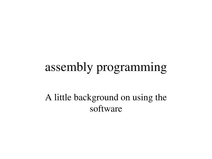 assembly programming