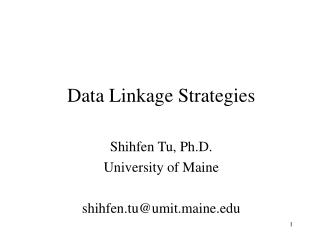 Data Linkage Strategies