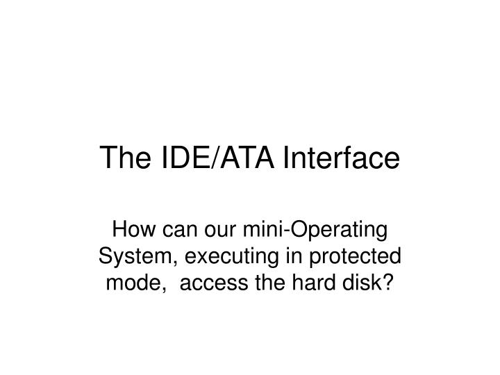 the ide ata interface