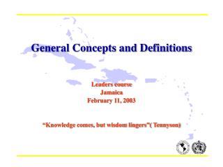 General Concepts and Definitions