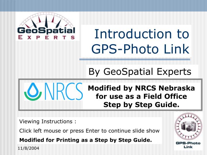 introduction to gps photo link